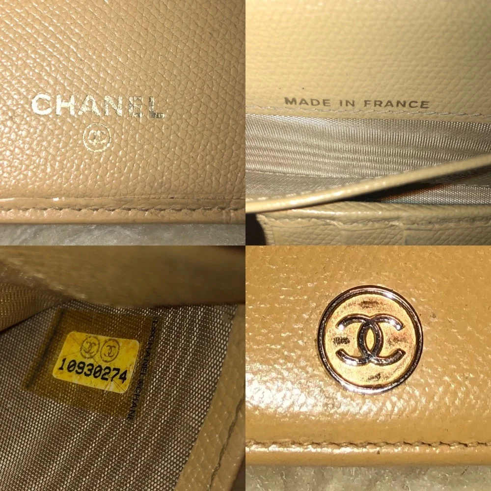 CHANEL Vintage Leather CC Long Bi-Fold Wallet